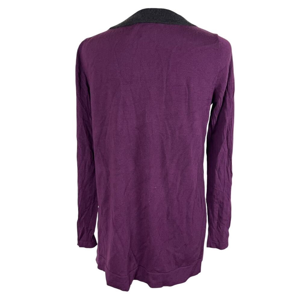 Akris Punto 100% Wool Purple Pullover Lightweight Blouse Minimalist Capsule Sz 8 - Picture 4 of 8